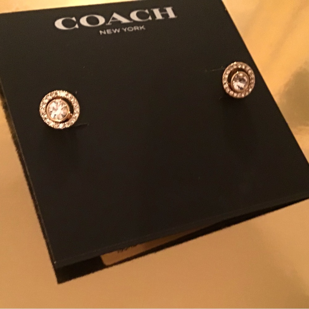 Beautiful coach pave earrings ships gift wrapped and fast New